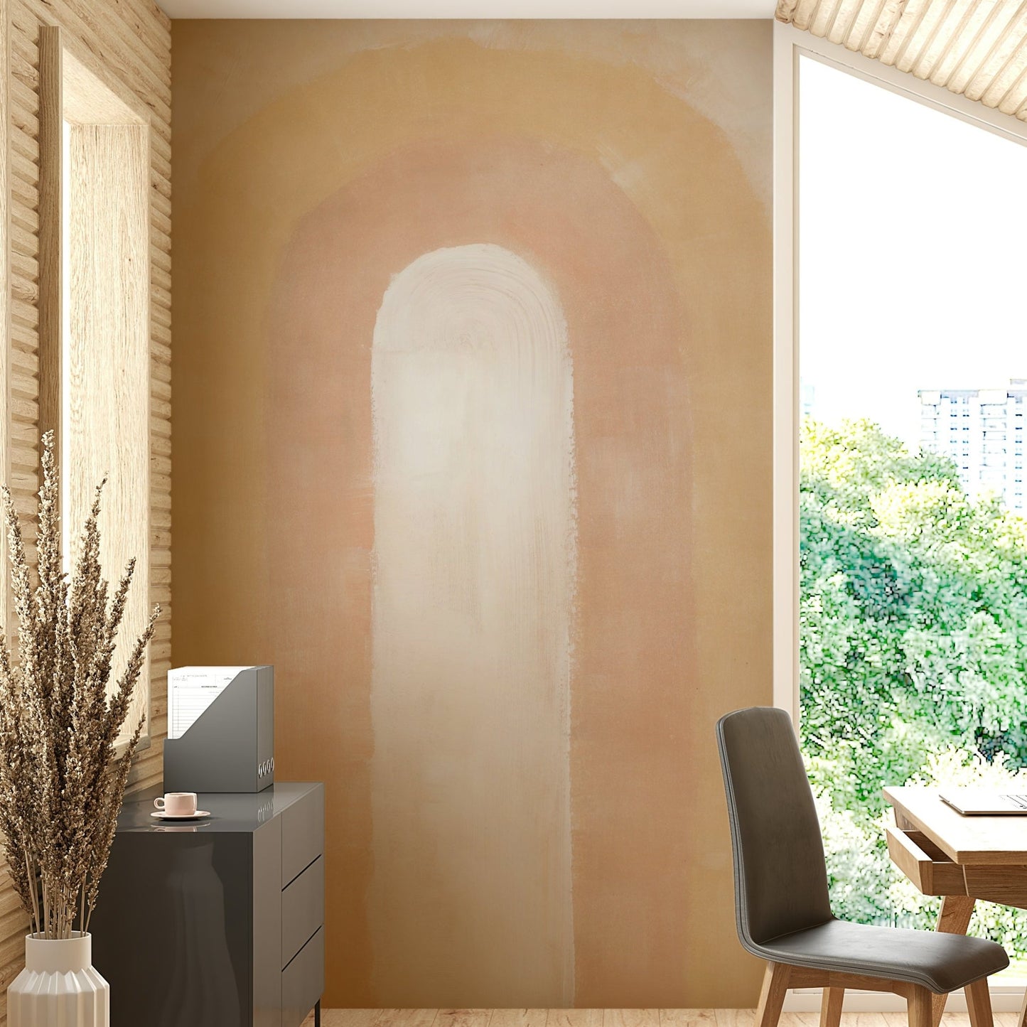 Modern golden arch wall pattern GD267

