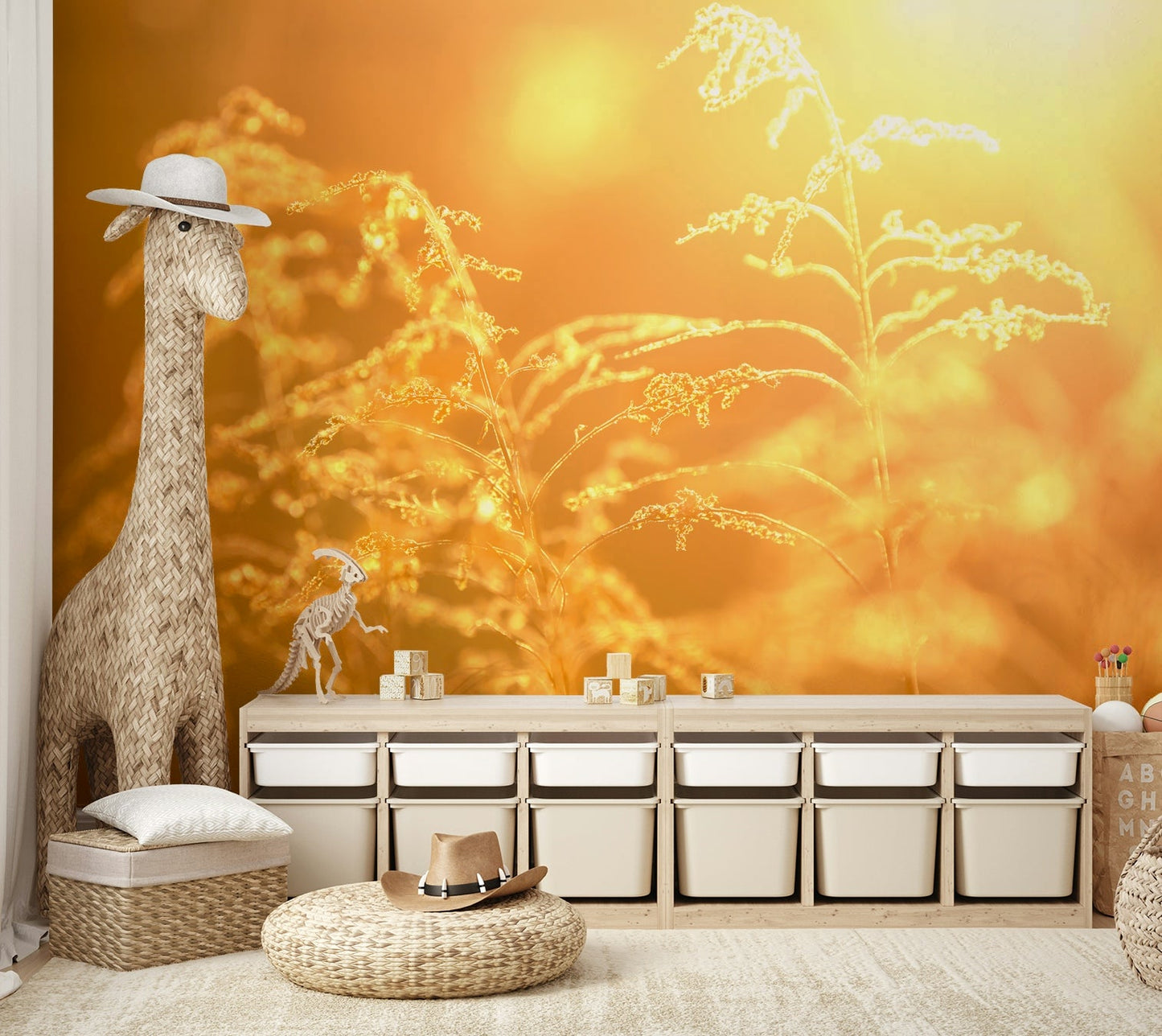 Serene grasses in golden light.

