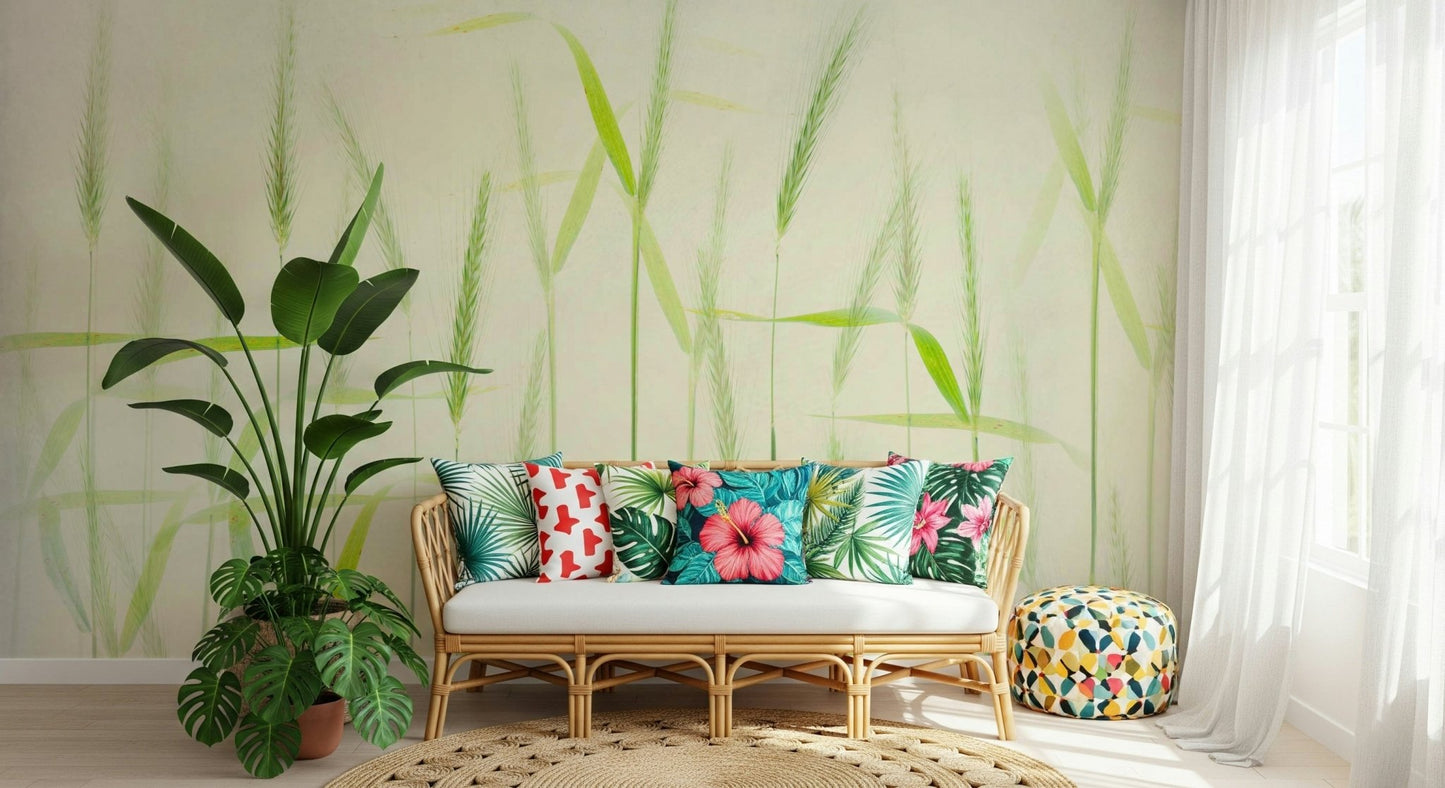 A peaceful open country mural on decorative wallpaper., GD5223