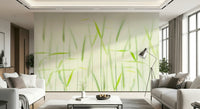 A contemplative golden wheat wallpaper mural for a feature wall., GD5223