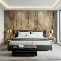 A calming serene forest wallpaper mural that defines a space.