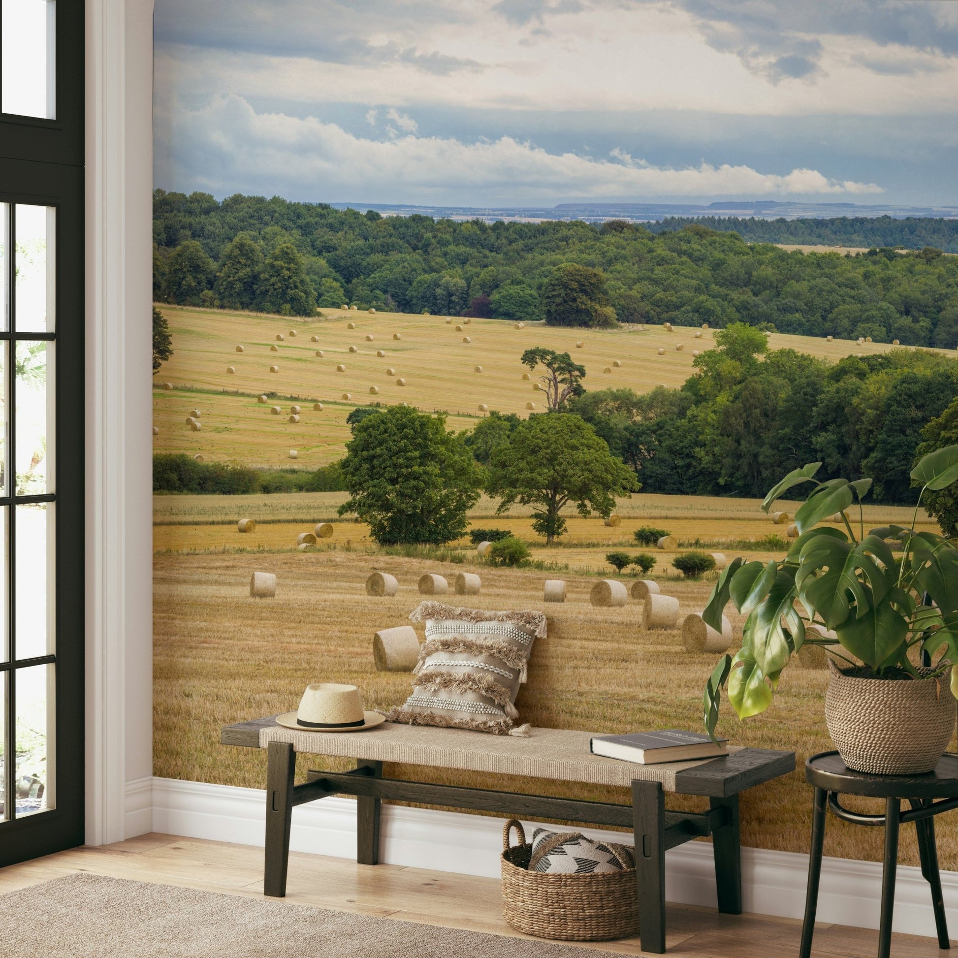 The colors are warm tones of yellow, gold, and brown.

