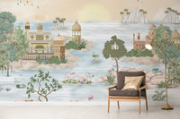 Indian Royal Garden Scenic Wall Design