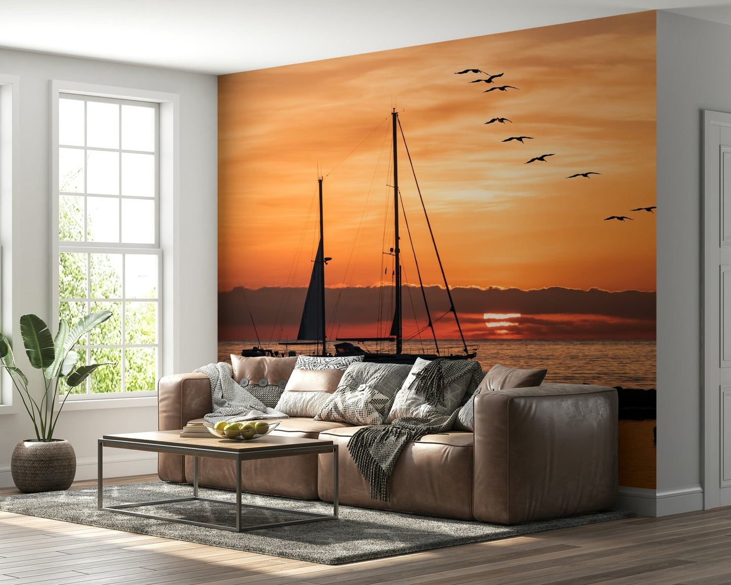 Golden Horizon Wall Mural