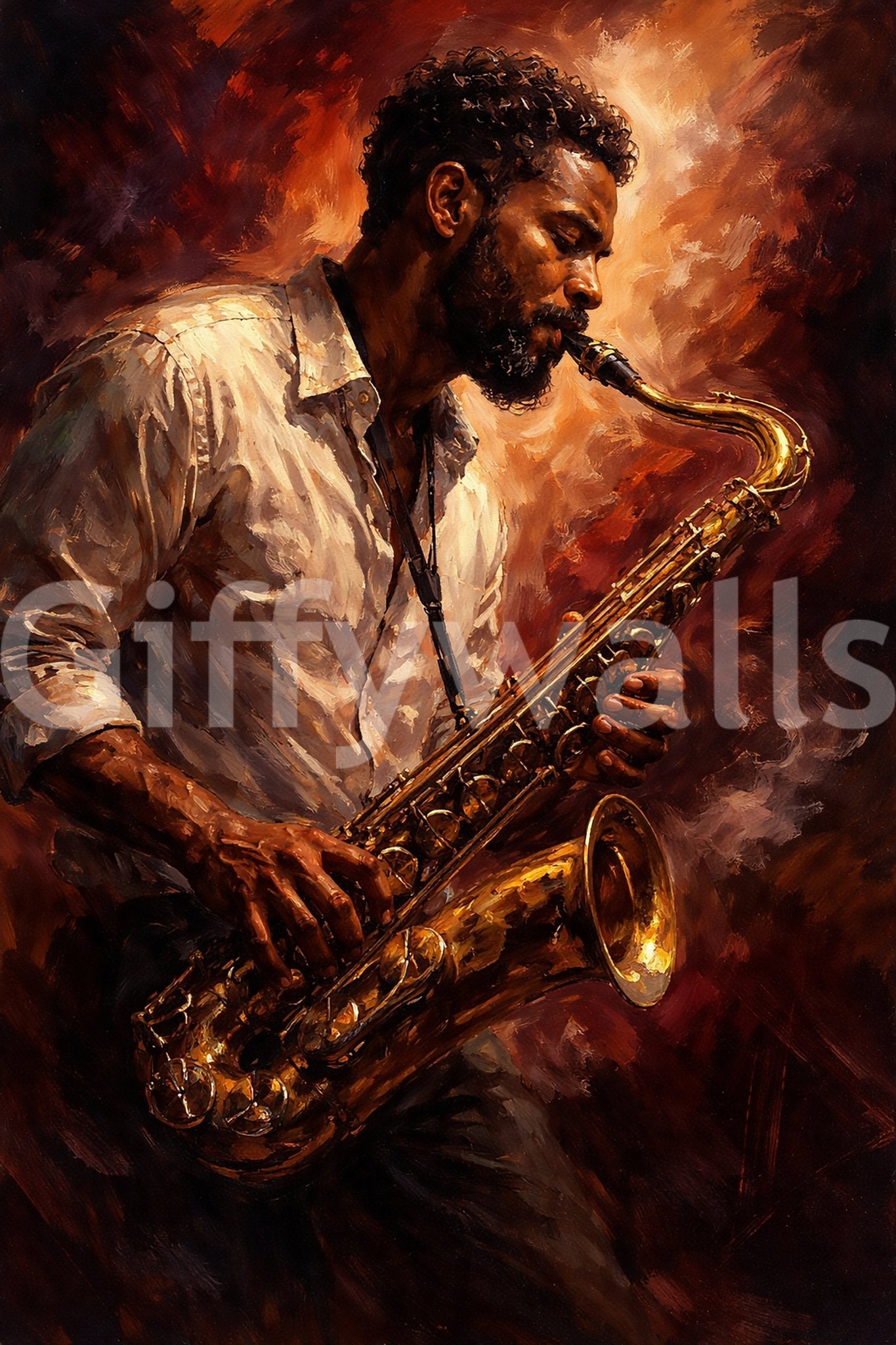 Golden Horn Fiery Soul wall mural featuring music performance, GD9423
