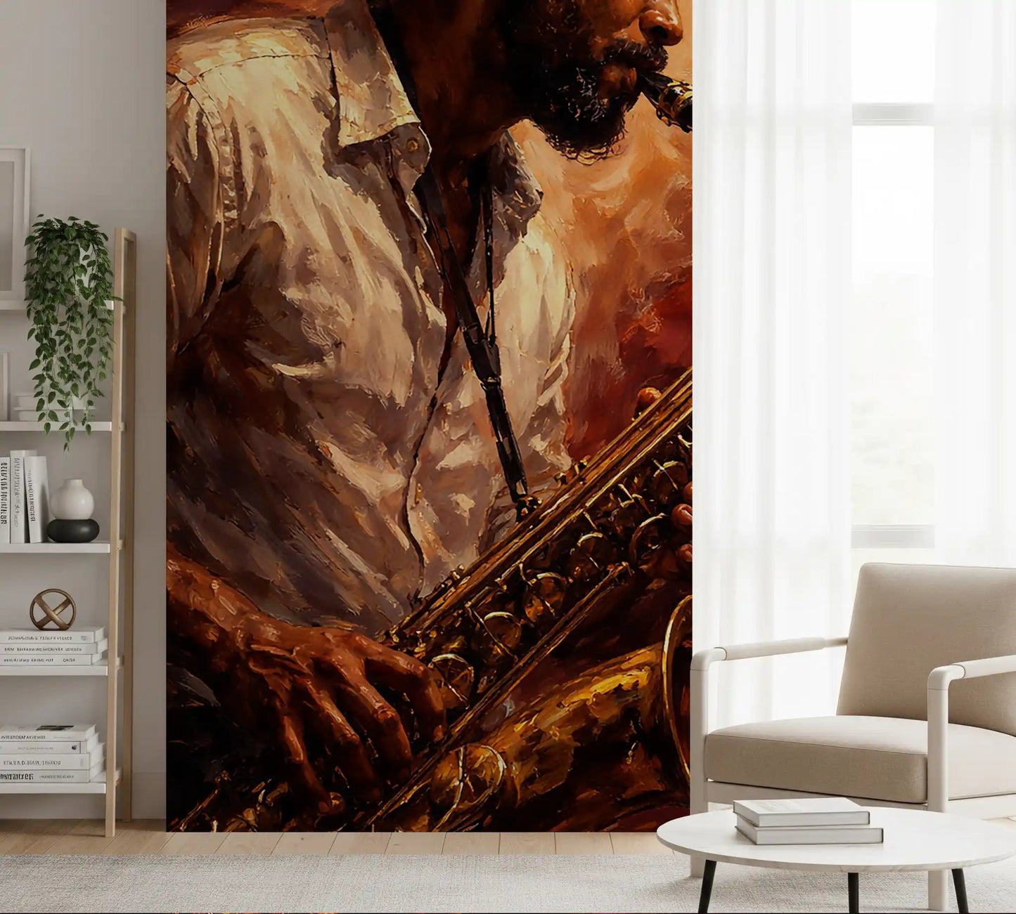 Golden Horn Fiery Soul wall mural with rich color texture art, GD9423