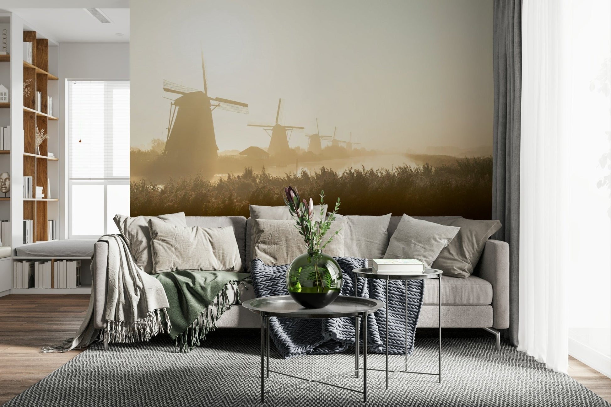 An artistic nature inspired mural for home decor.