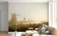 A classic windmill theme wallpaper for walls.