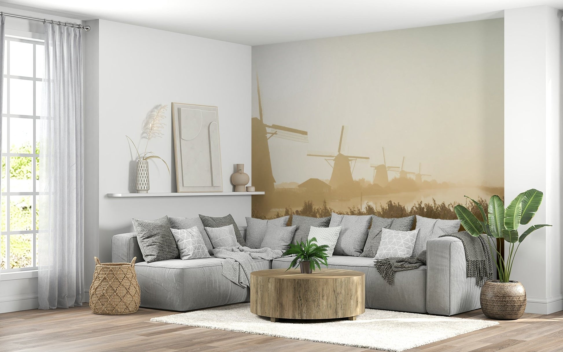 A serene historic landscape wall mural for your decor.