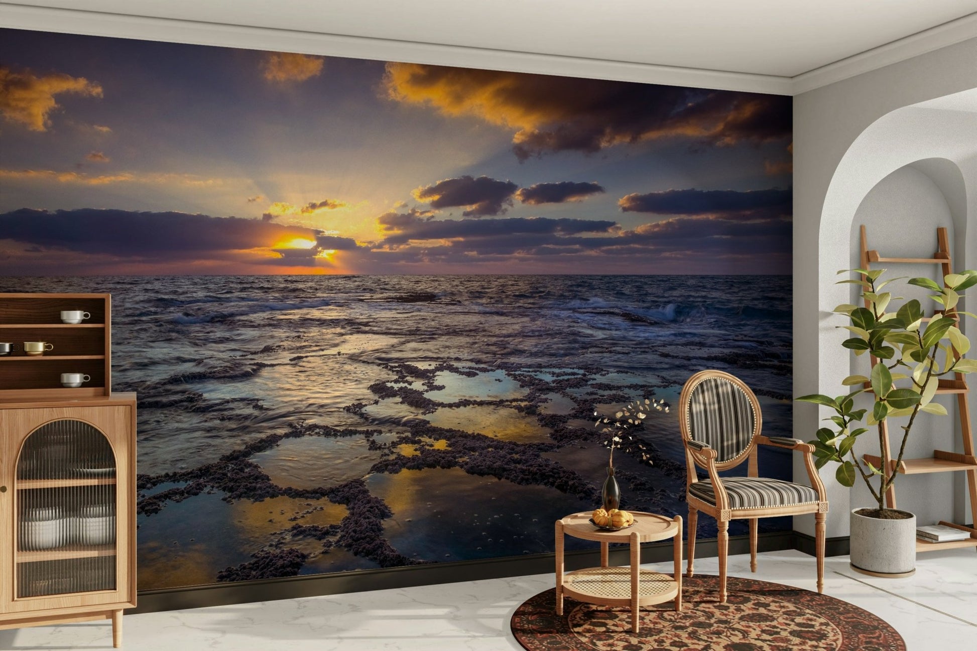 Coastal golden hour wall art for peaceful ambiance., GD1896