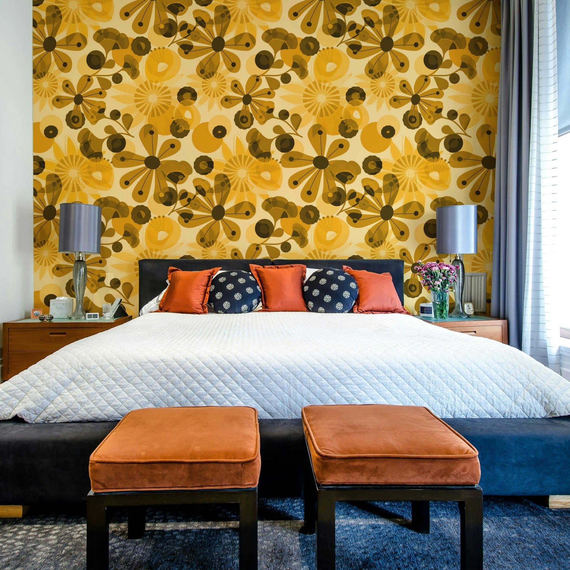 Golden petals wallpaper for walls

