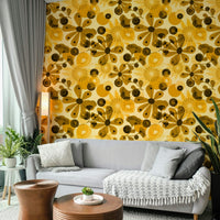 Graphic floral wallpaper for walls


