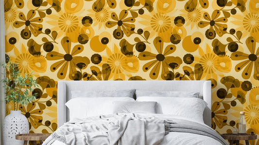 Abstract flowers wallpaper for walls GD198

