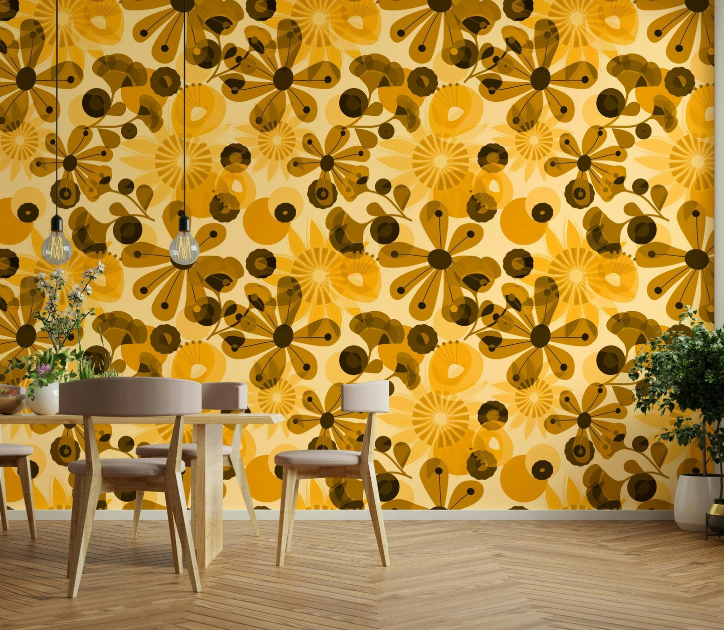 Vintage flowers wallpaper for walls

