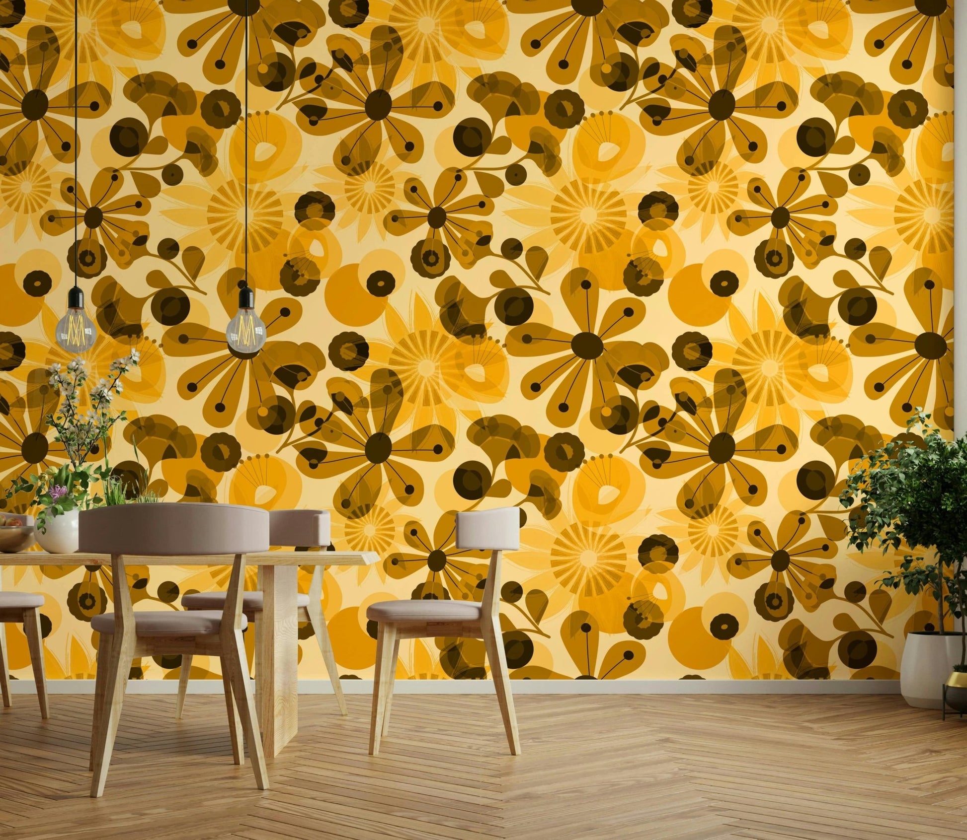Vintage flowers wallpaper for walls

