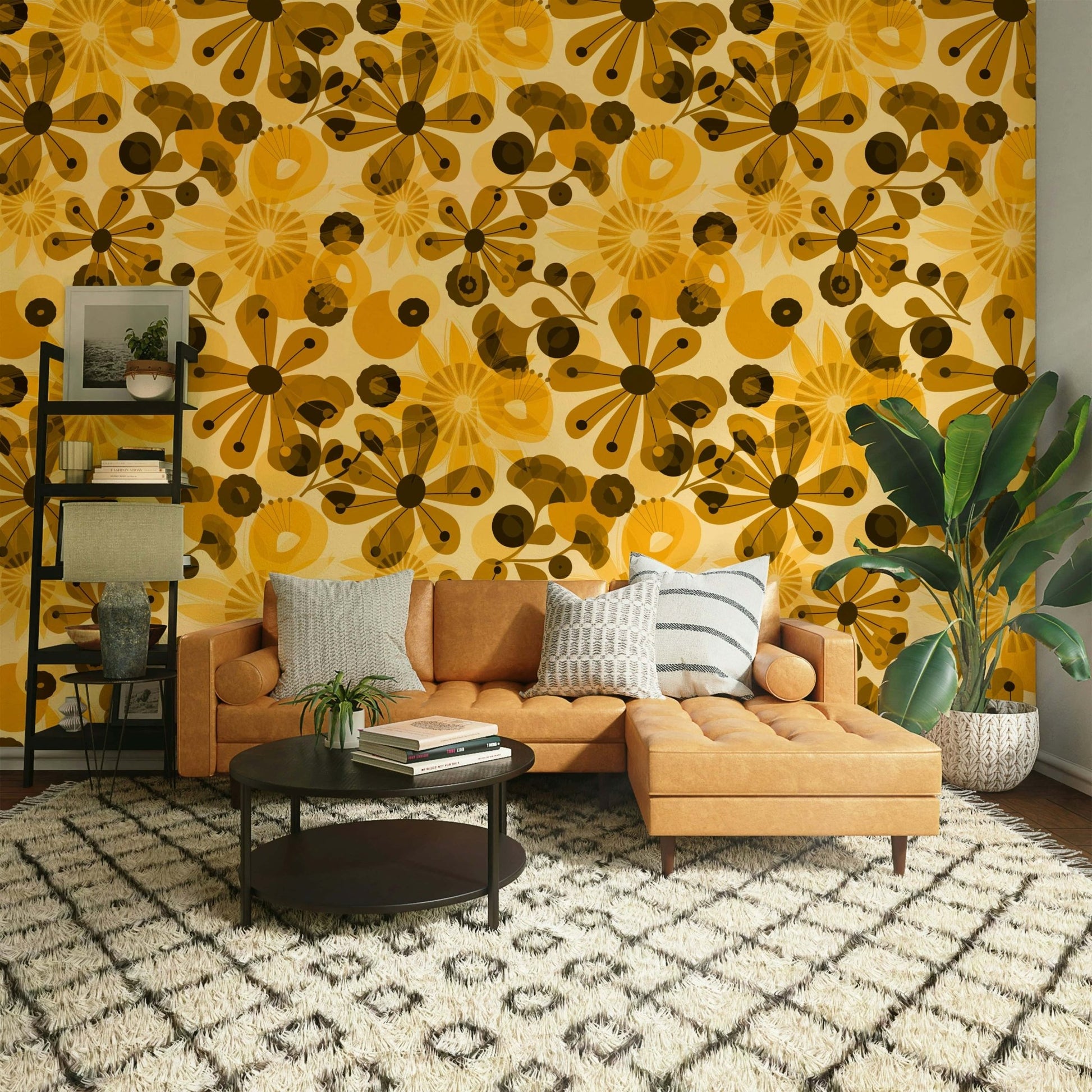 Yellow tones wallpaper for walls

