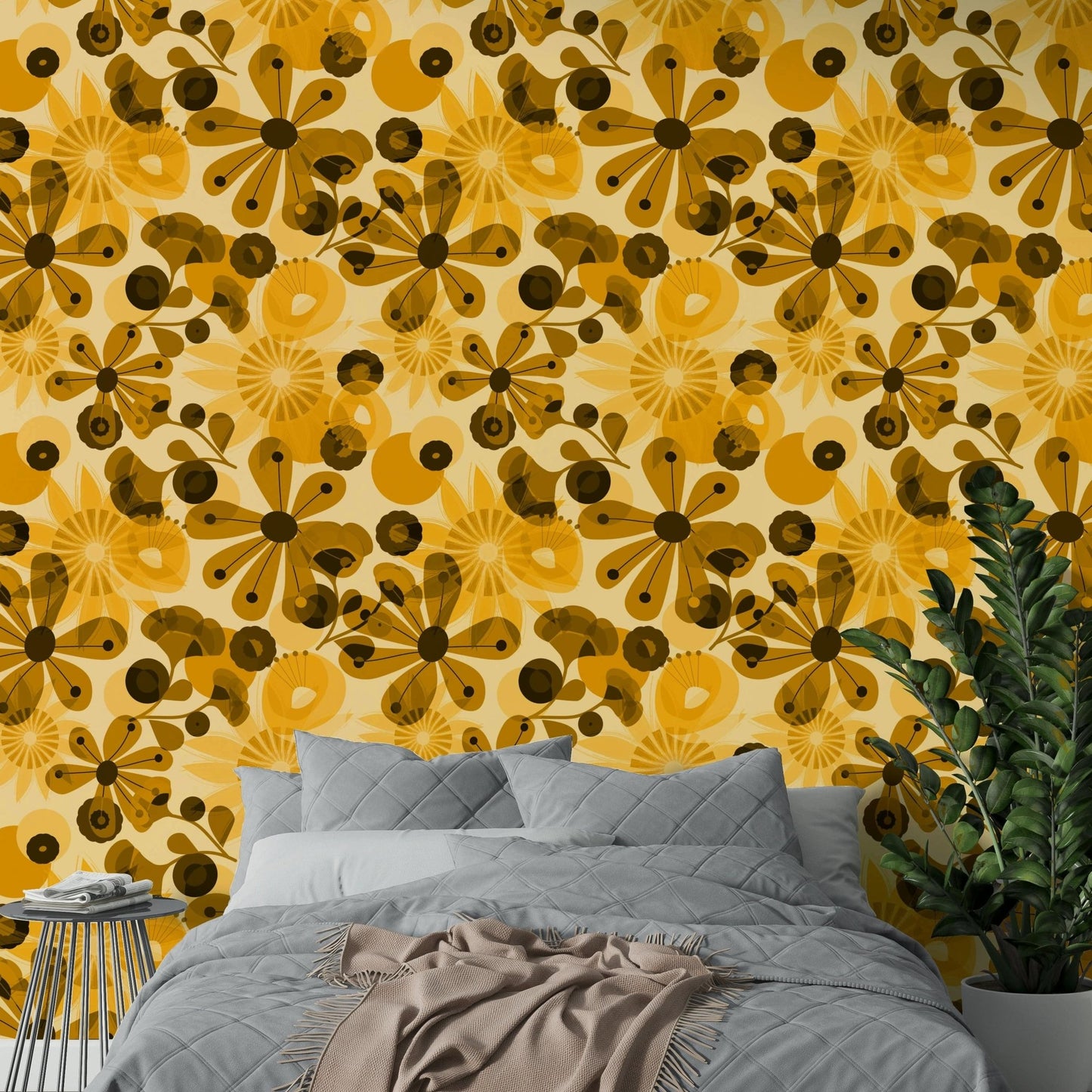 Bold flower print wallpaper for walls

