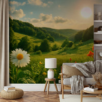 Vintage bloom wall mural design
