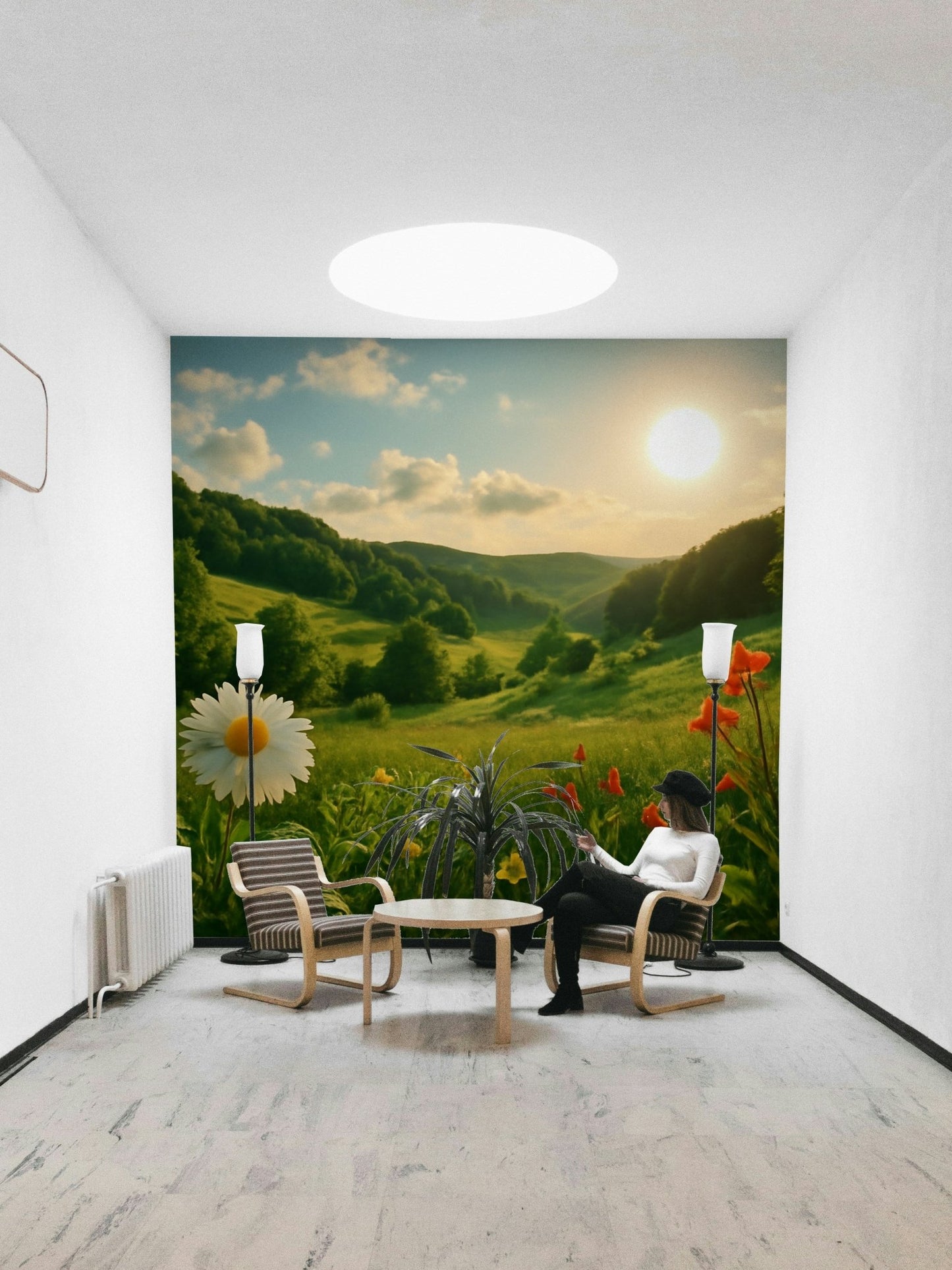 Soft background with layered florals
