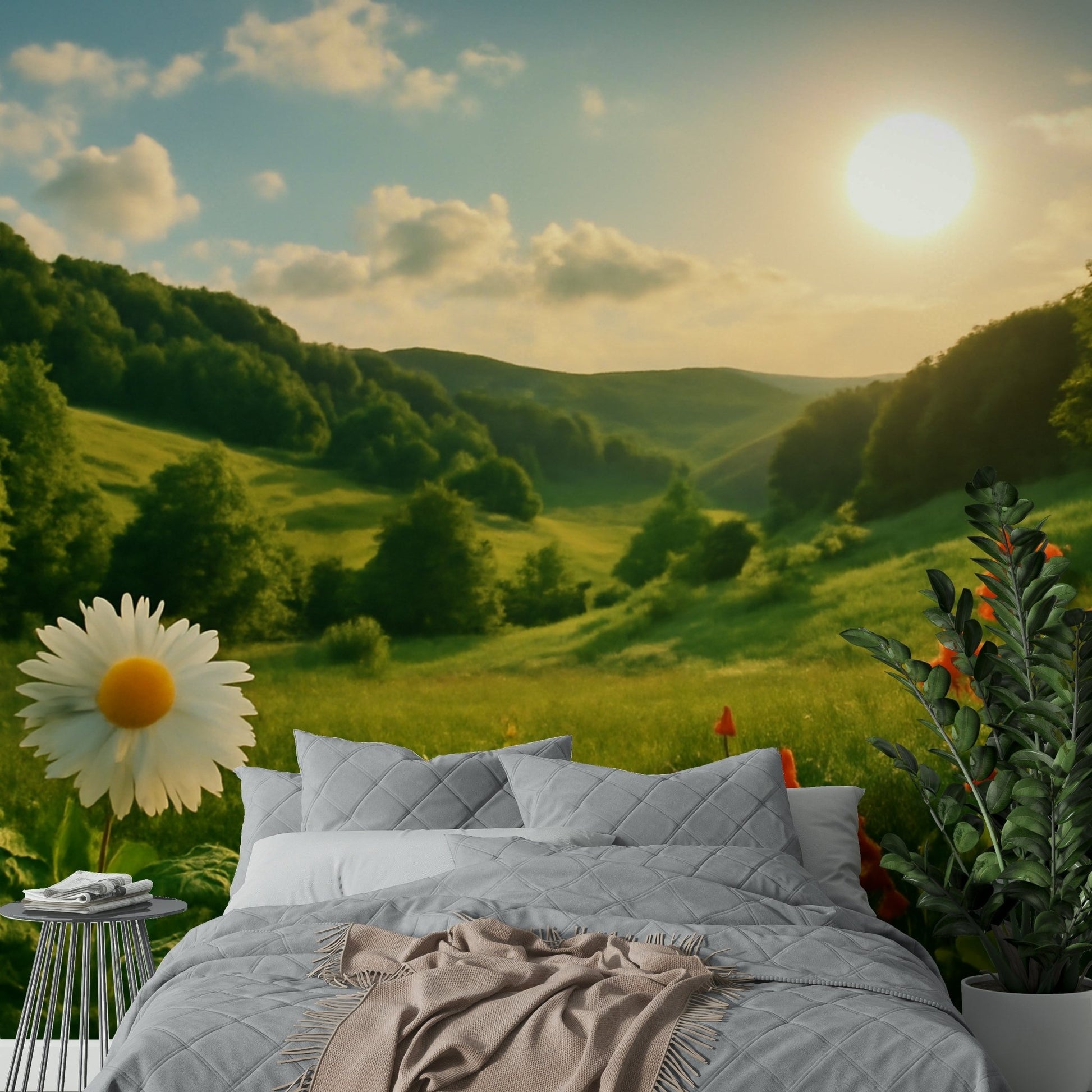 Warm floral design with soft tones
