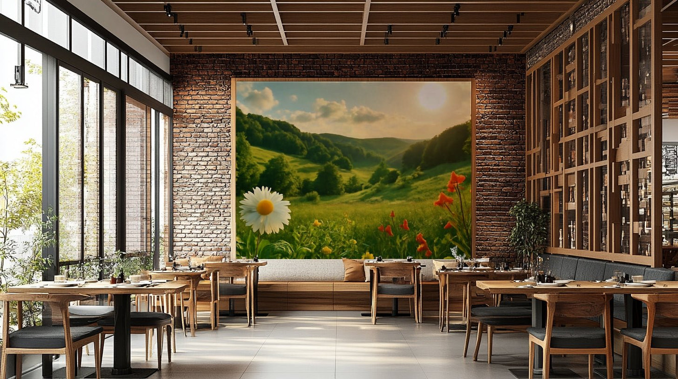 Golden Hour Bloom mural wallpaper
