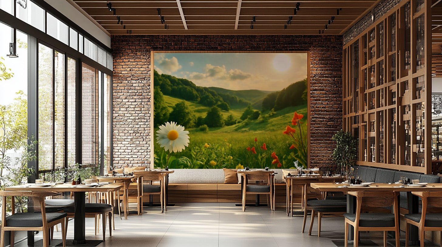 Golden Hour Bloom mural wallpaper
