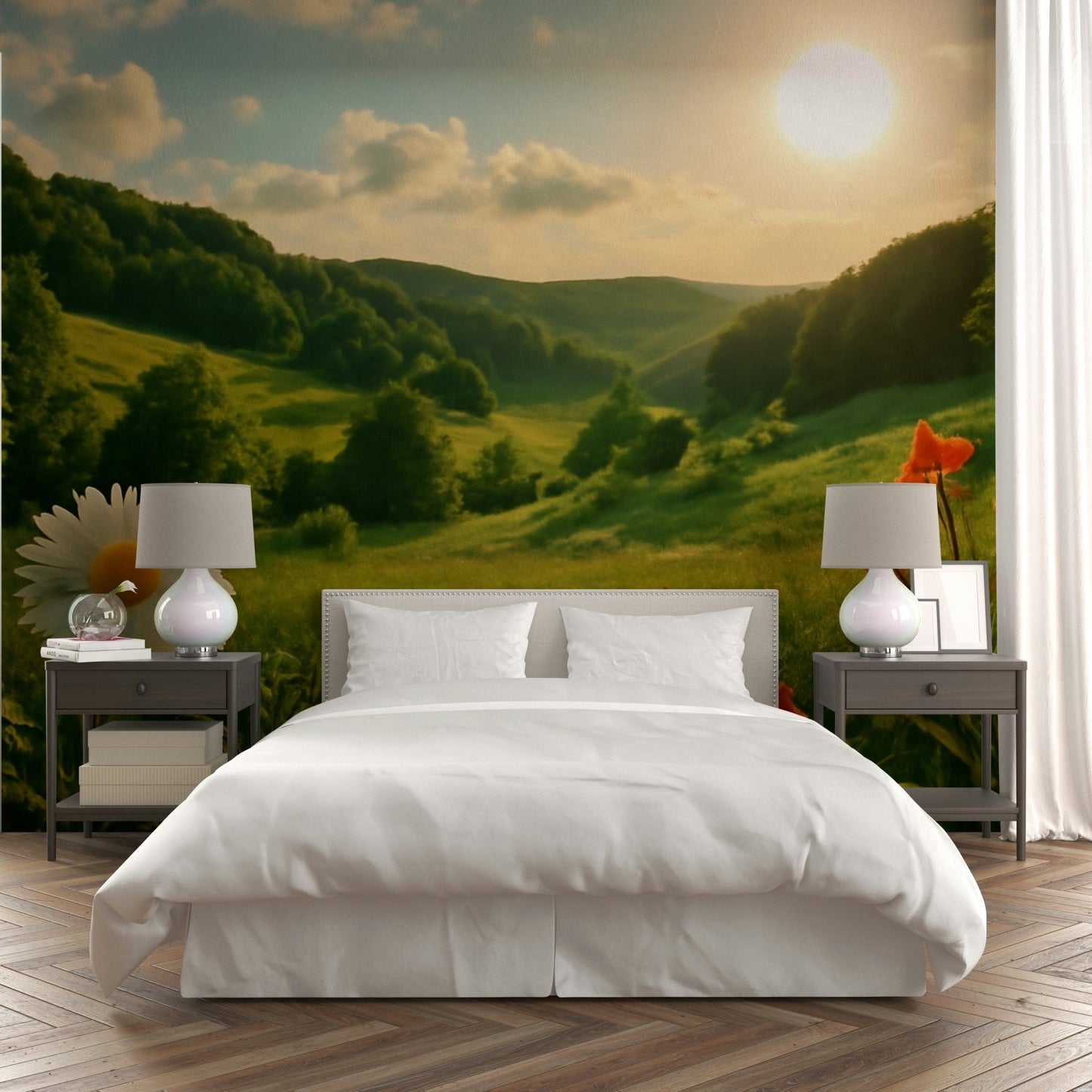 Romantic floral wallpaper for walls
