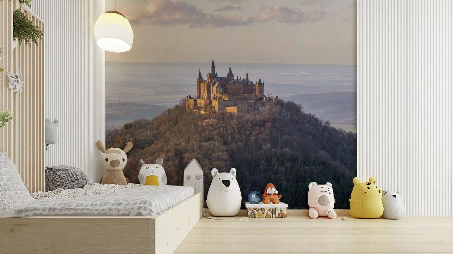 The scene is set during the "golden hour," just before sunset.

