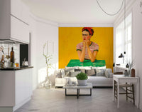 Calm golden hour mural for tranquil interior settings

