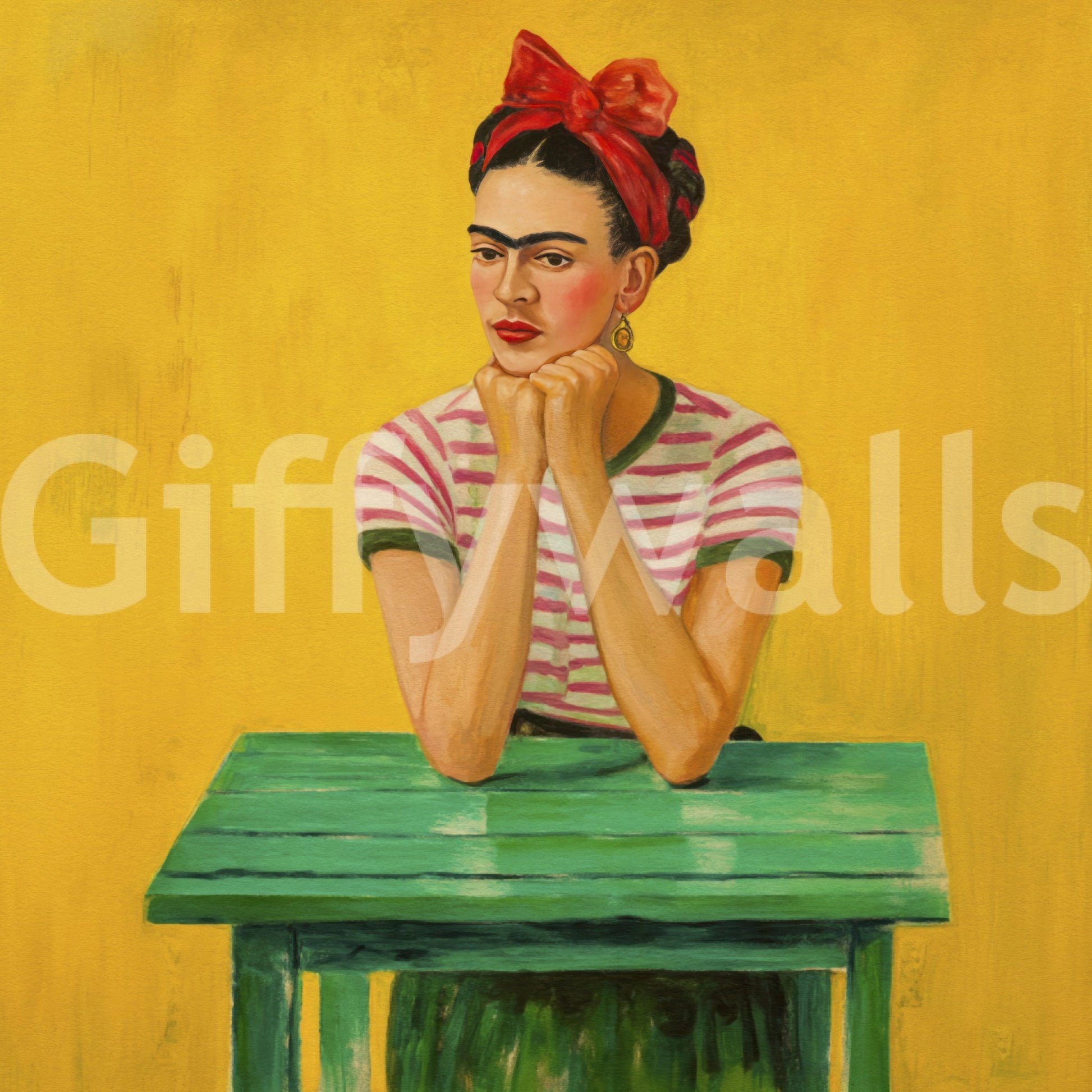 Warm interior wall mural inspired by golden light and thought

