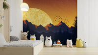 Wallpaper with golden sky and trees GD112

