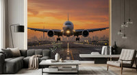 Golden Hour Flight: City Lights Ascend Wall Mural