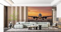 Golden Hour Flight: City Lights Ascend Wall Mural