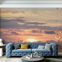 A peaceful forest path mural in golden hour wallpaper., GD5129