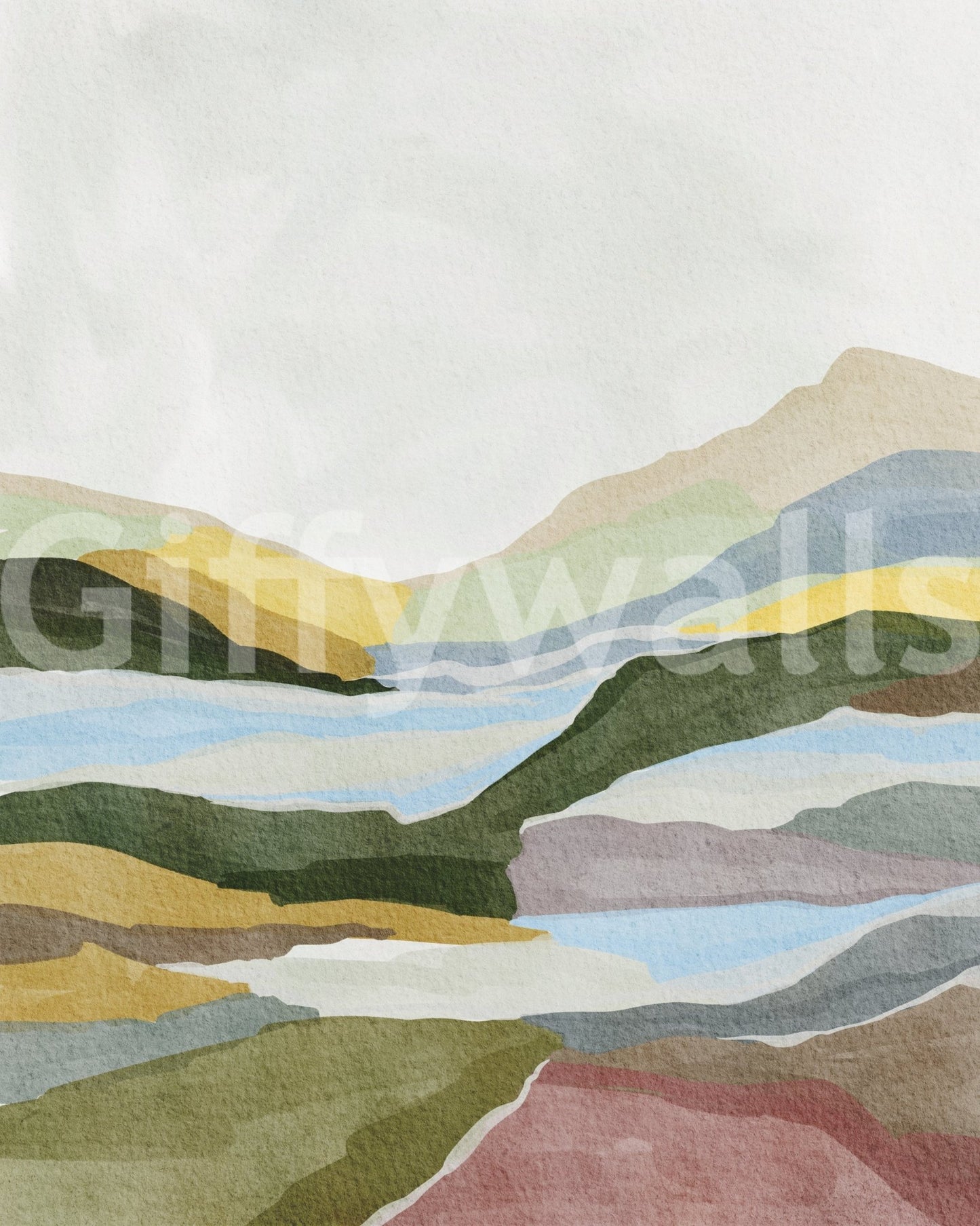 Peaceful wallpaper mural for walls with warm colors

