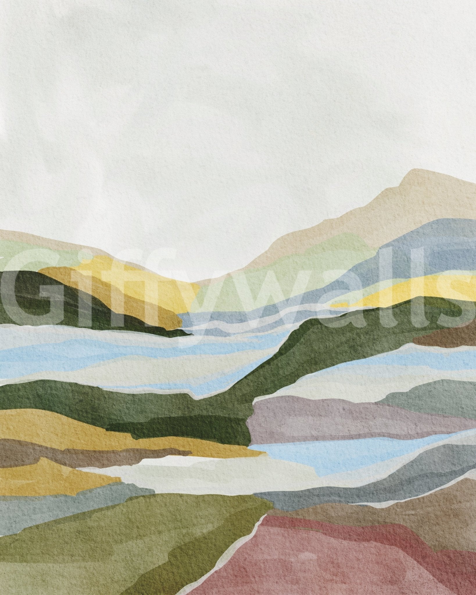 Peaceful wallpaper mural for walls with warm colors

