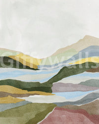 Peaceful wallpaper mural for walls with warm colors

