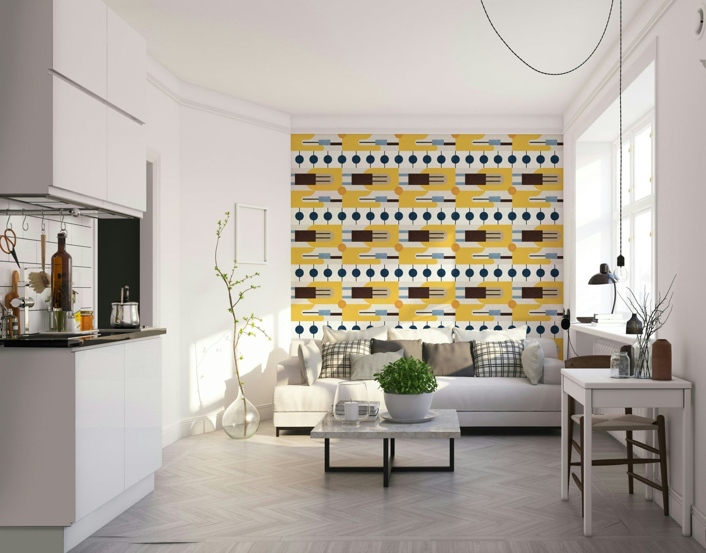 Warm blush tone wall mural

