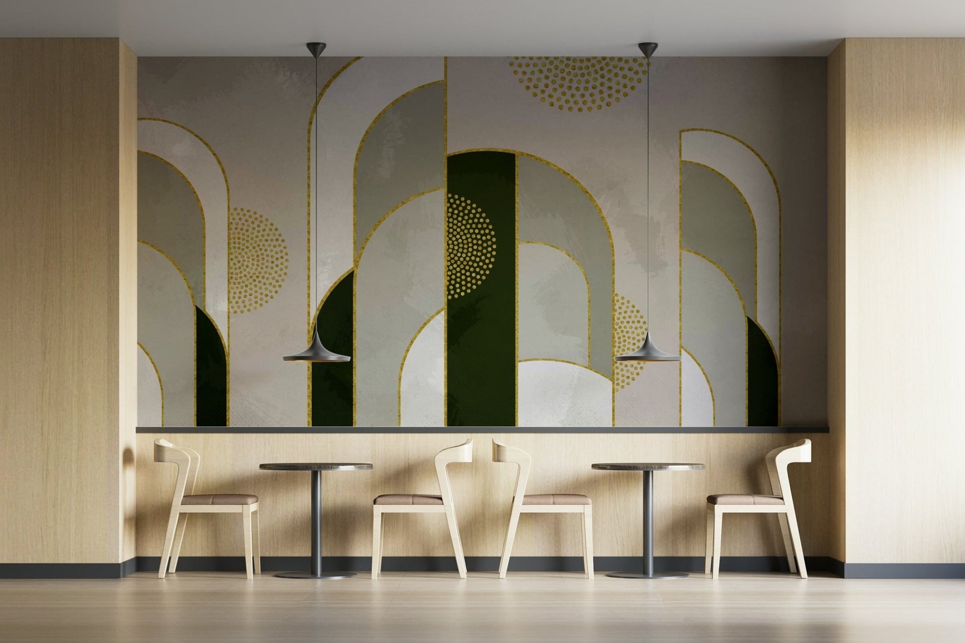 Golden hour hues wall mural design

