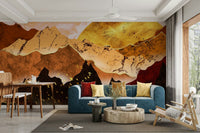 Dark peaks with golden sun mural GD107

