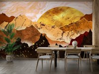 Abstract sunset peaks mural GD107

