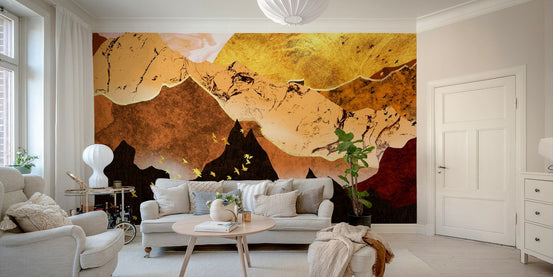 Golden mountain range wallpaper GD107

