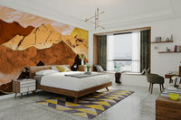 Wallpaper of mountains at golden hour

