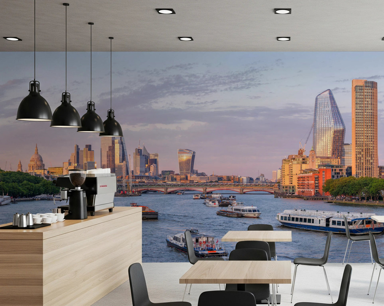 Golden Hour on the Thames Wall Mural