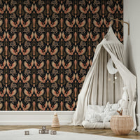 Golden phoenix wallpaper design GD285

