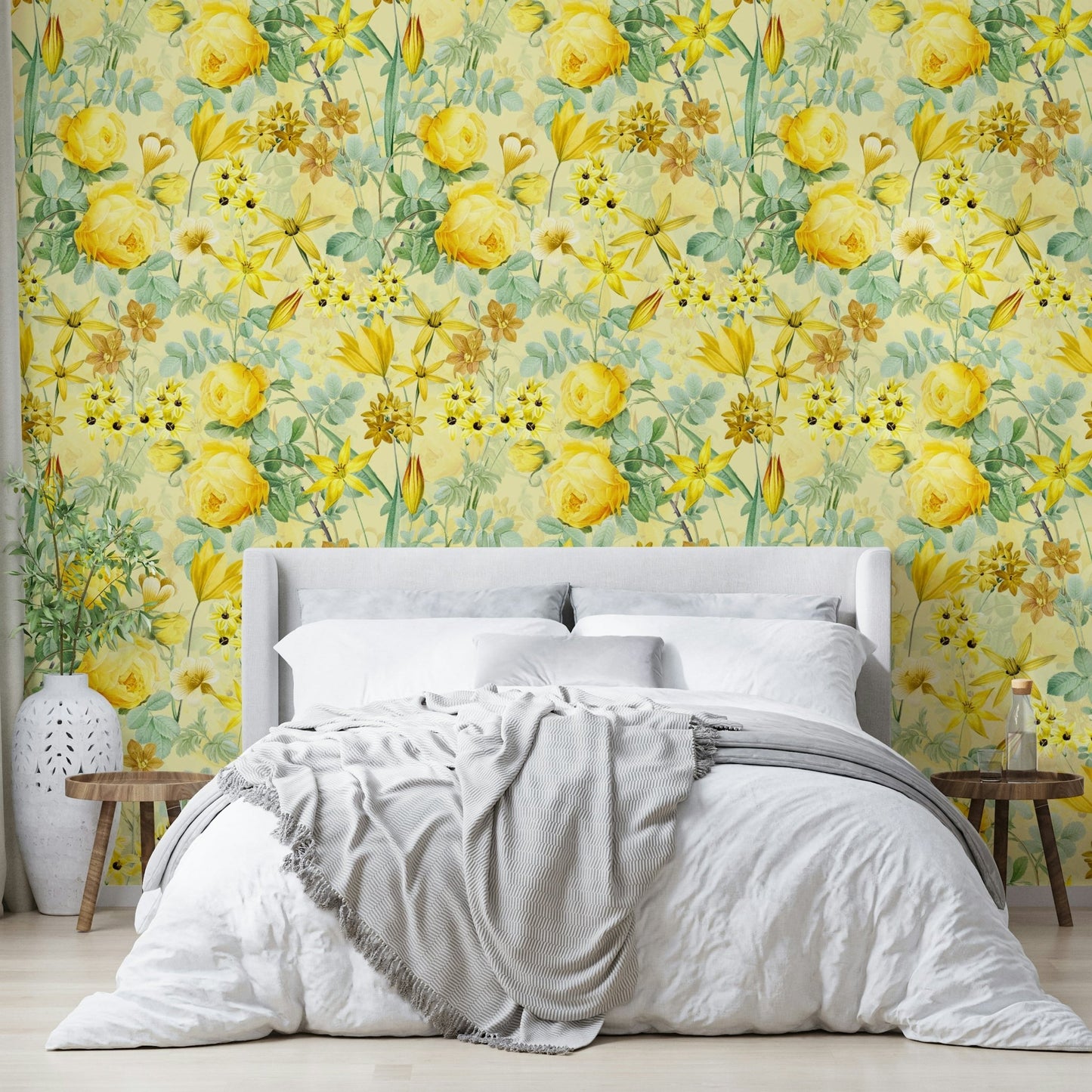 Golden Hour Rose Blooms Wallpaper in soft pastel hues., GD1347