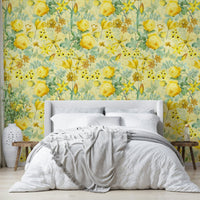 Golden Hour Rose Blooms Wallpaper in soft pastel hues., GD1347