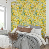 Pastel rose blooms with golden undertones for a serene interior., GD1347