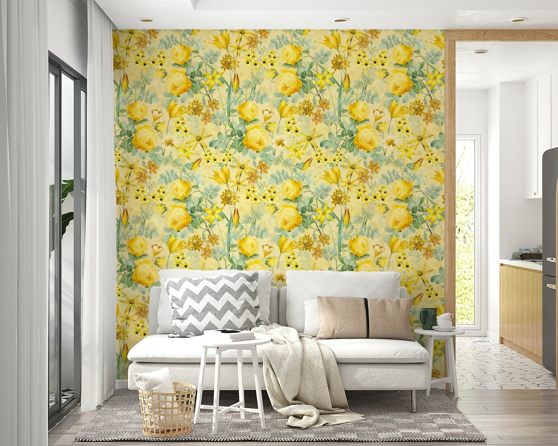 Soft rose petals illuminated by golden light in wallpaper design., GD1347