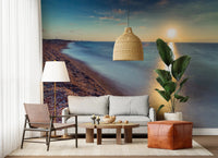 Hallway view featuring Golden Hour Shores wall mural by the shore, GD8751